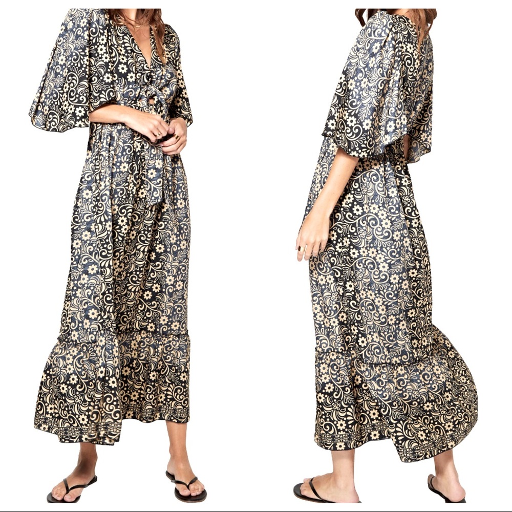 21 Bali Print Flared Boho Maxi Dress